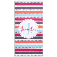 Lofaris Personalized Colorful Stripes And Name Beach Towel