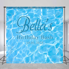 Lofaris Personalized Cool Summer Pool Waves Birthday Backdrop