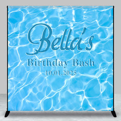 Lofaris Personalized Cool Summer Pool Waves Birthday Backdrop