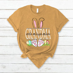 Lofaris Personalized Cute Grandma Easter Eggs Kids T-Shirt