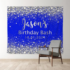 Lofaris Personalized Diamond Blue Birthday Bash Backdrop