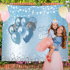 Lofaris Personalized Diamond Strings Blue Birthday Backdrop