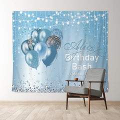 Lofaris Personalized Diamond Strings Blue Birthday Backdrop