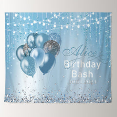 Lofaris Personalized Diamond Strings Blue Birthday Backdrop