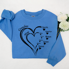 Lofaris Personalized Double Love Mom Grandma Kids Sweatshirt