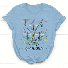 Lofaris Personalized Dragonfly Nana and Kids Family T-Shirt