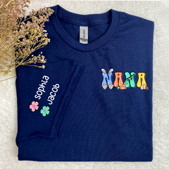 Lofaris Personalized Easter Bunny Flower Nana And Kids T-Shirt