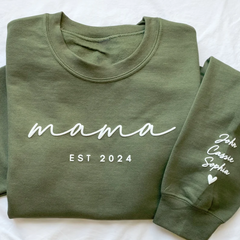 Lofaris Personalized Embossed Nana Est Grandkids Sweatshirt