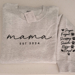 Lofaris Personalized Embossed Nana Est Grandkids Sweatshirt