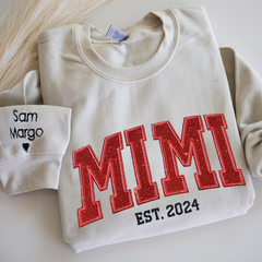 Lofaris Personalized Embroidery red Mimi Est Sweatshirt