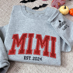 Lofaris Personalized Embroidery red Mimi Est Sweatshirt