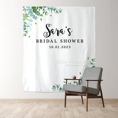 Lofaris Personalized Eucalyptus Greenery Bridal Shower Backdrop