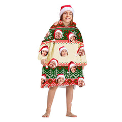 Lofaris Personalized Face Christmas Family Blanket Hoodie