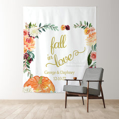 Lofaris Personalized Fall In Love Bridal Shower Backdrop