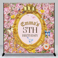 Lofaris Personalized Floral Crown Mirror Birthday Backdrop