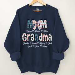 Lofaris Personalized Floral Mom Grandma Love Gift Sweatshirt