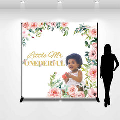 Lofaris Personalized Floral Onederful 1st Birthday Backdrop