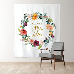 Lofaris Personalized Future Mrs Backdrop for Bridal Shower Party