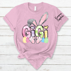 Lofaris Personalized Gigi Bunny Kids Easter Day T-Shirt