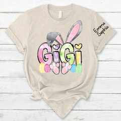 Lofaris Personalized Gigi Bunny Kids Easter Day T-Shirt