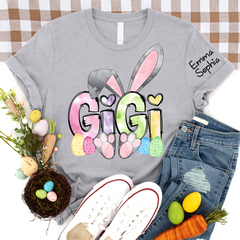 Lofaris Personalized Gigi Bunny Kids Easter Day T-Shirt