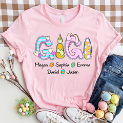 Lofaris Personalized Gigi Candle Eggs Easter Shirt T-Shirt