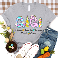 Lofaris Personalized Gigi Candle Eggs Easter Shirt T-Shirt