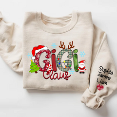 Lofaris Personalized Gigi Claus Grandkid Christmas Sweatshirt