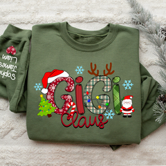 Lofaris Personalized Gigi Claus Grandkid Christmas Sweatshirt