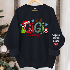 Lofaris Personalized Gigi Claus Grandkid Christmas Sweatshirt