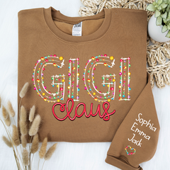 Lofaris Personalized Gigi Claus Merry Christmas Sweatshirt