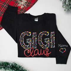 Lofaris Personalized Gigi Claus Merry Christmas Sweatshirt