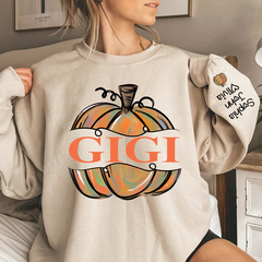 Lofaris Personalized Gigi Pumpkins Painted Autumn Sweatshirt