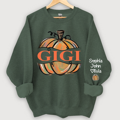 Lofaris Personalized Gigi Pumpkins Painted Autumn Sweatshirt