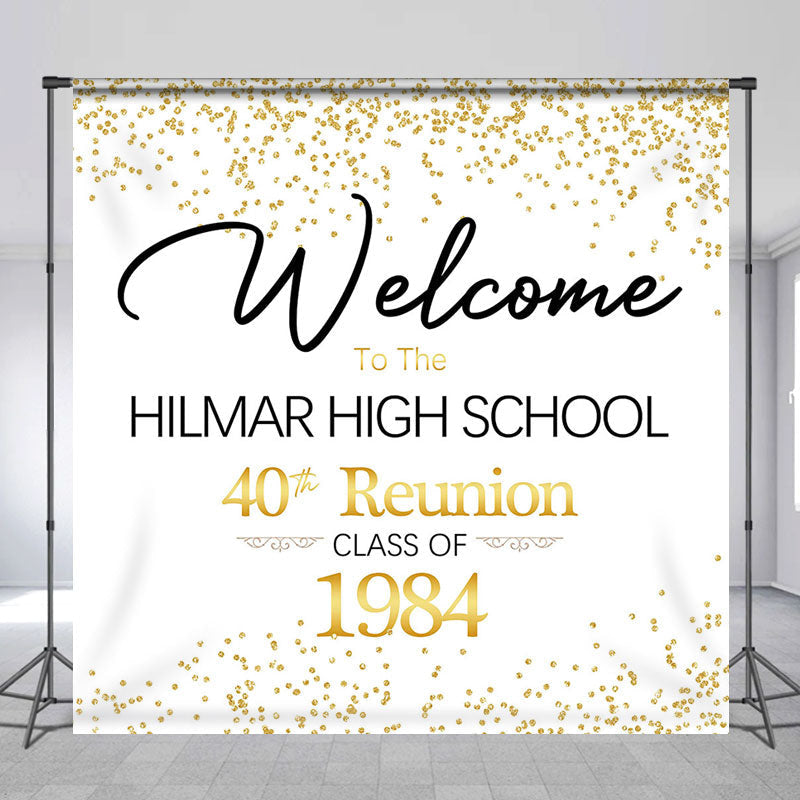 Lofaris Personalized Glitter 40th Class Reunion Backdrop