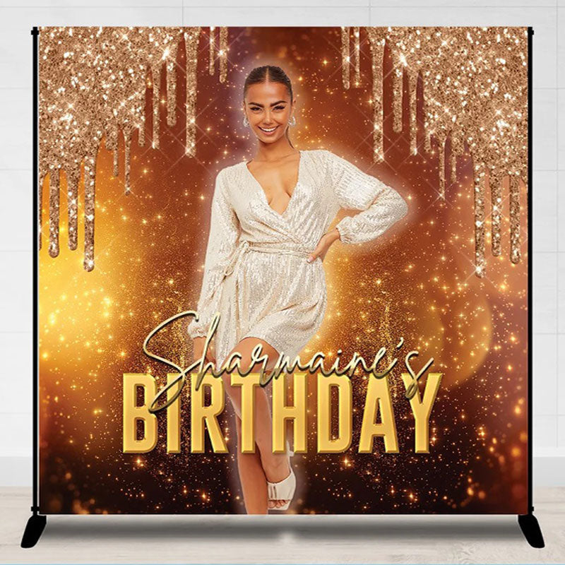 Lofaris Personalized Glitter Hot Bokeh Photo Birthday Backdrop