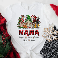 Lofaris Personalized Gnomes Grandma Kids Christmas T-Shirt