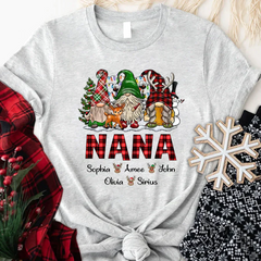 Lofaris Personalized Gnomes Grandma Kids Christmas T-Shirt