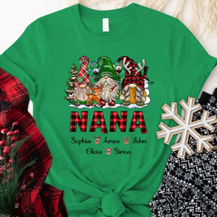 Lofaris Personalized Gnomes Grandma Kids Christmas T-Shirt