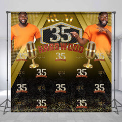 Lofaris Personalized Gold Black Music 50th Birthday Backdrop