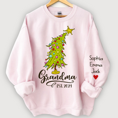 Lofaris Personalized Grandma Est Tree Christmas Sweatshirt