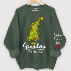 Lofaris Personalized Grandma Est Tree Christmas Sweatshirt