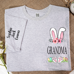 Lofaris Personalized Grandma Grandkids Pocket Easter T-Shirt