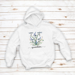 Lofaris Personalized Grandma Kids Grass Dragonfly Hoodie