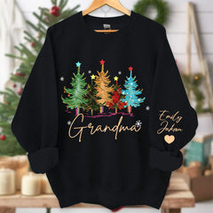 Lofaris Personalized Grandma Tree Color And Grandkids Sweatshirt