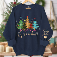 Lofaris Personalized Grandma Tree Color And Grandkids Sweatshirt