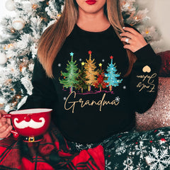 Lofaris Personalized Grandma Tree Color And Grandkids Sweatshirt