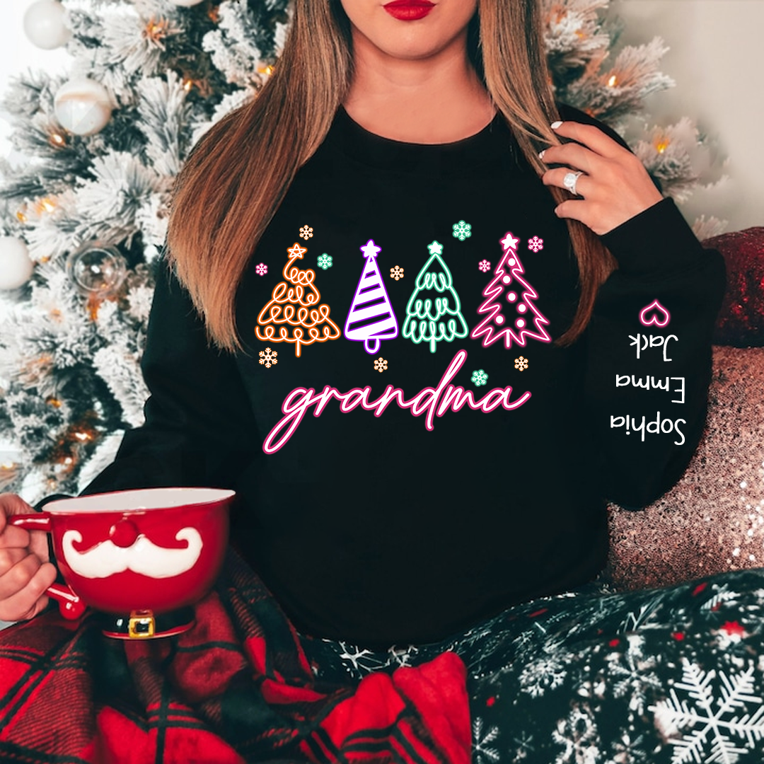 Lofaris Personalized Grandma Tree Merry Christmas Sweatshirt