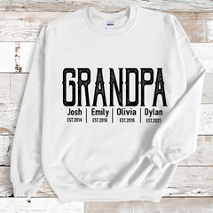 Lofaris Personalized Grandpa Grandkids Names Est Sweatshirt