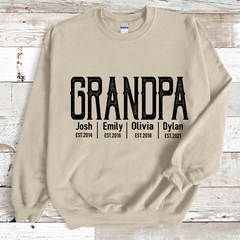 Lofaris Personalized Grandpa Grandkids Names Est Sweatshirt